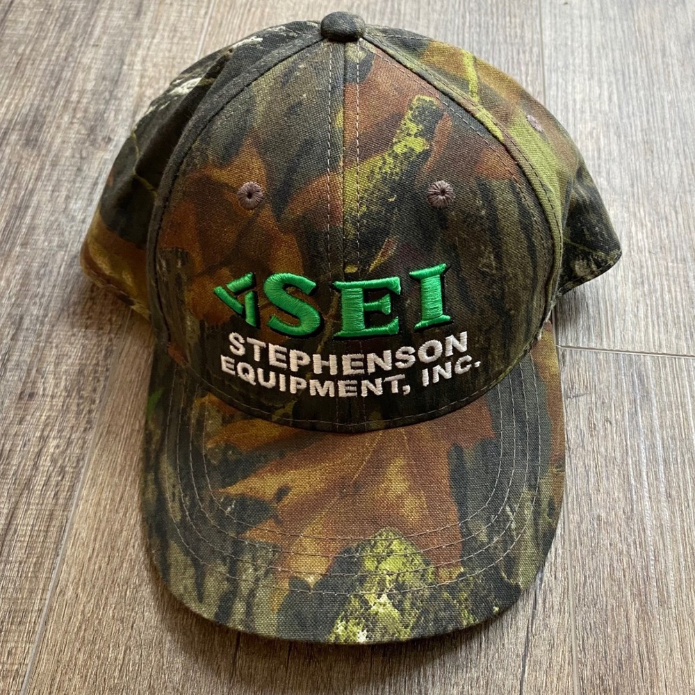 SEI Stephenson Equipment Inc Camo Snapback Hat Camouflage Baseball Cap Trucker